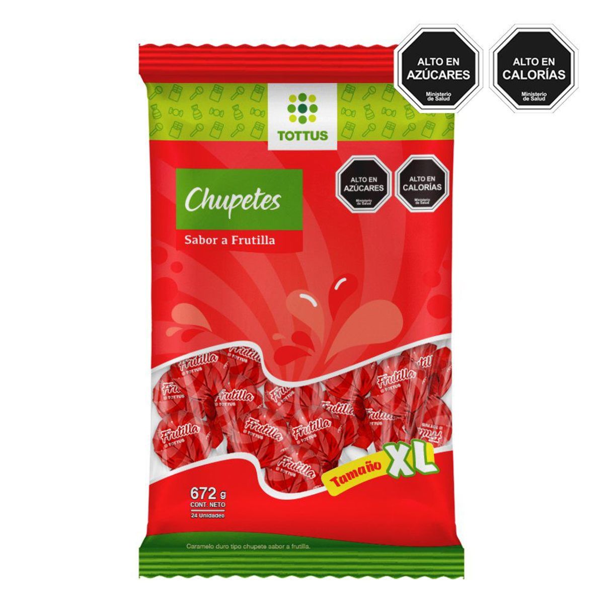 TOTTUS - Chupetes XL Frutilla