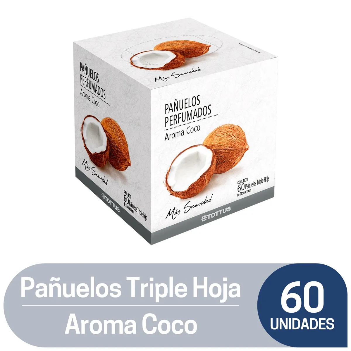 TOTTUS - Pañuelos Desechables Triple Hoja Aroma Coco