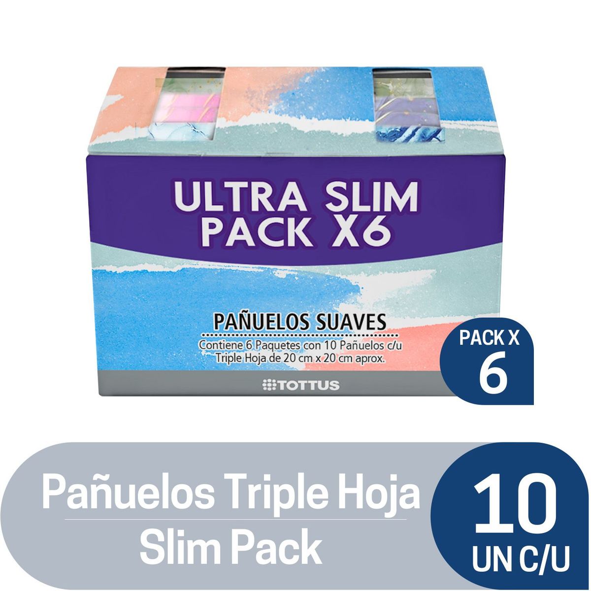 TOTTUS - Pañuelos Desechables Triple Hoja Slimpack