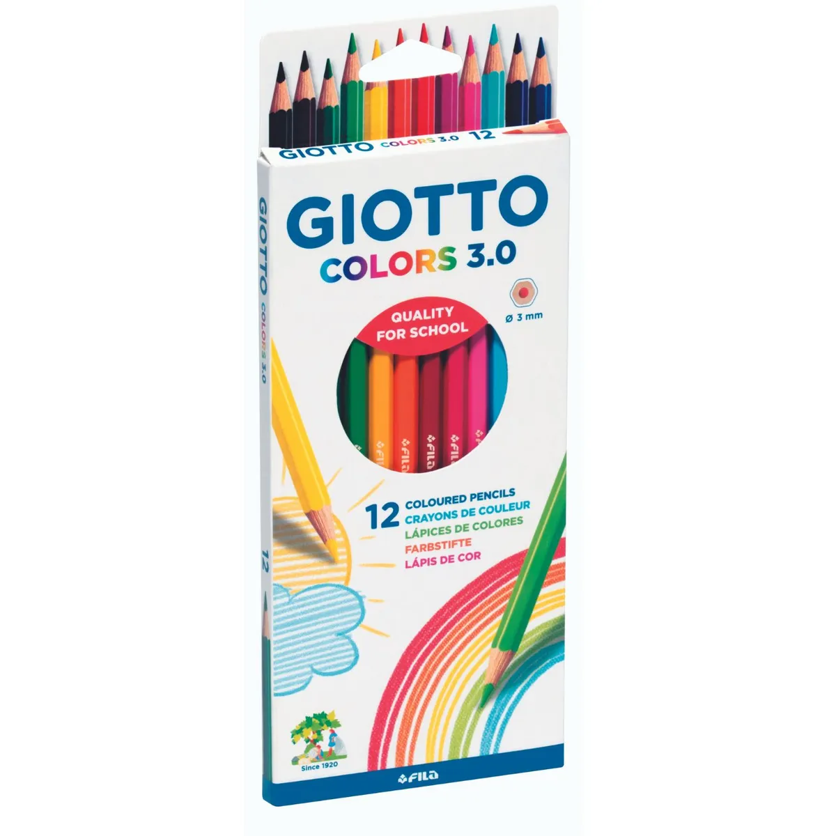 GIOTTO - Lápiz Color Stilnovo 3.0 12 Colores