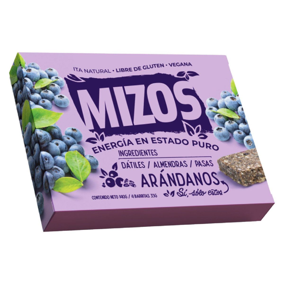 MIZOS - Barritas Naturales Mizos Arándano 4 x 35 g