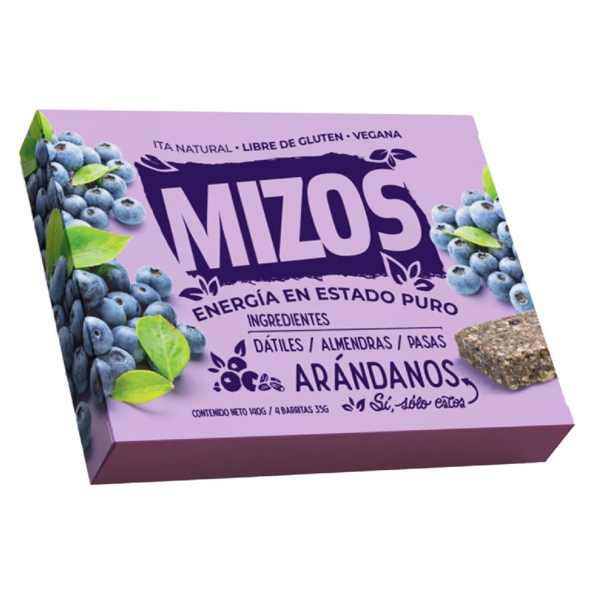 MIZOS - Barritas Naturales Mizos Arándano 4 x 35 g