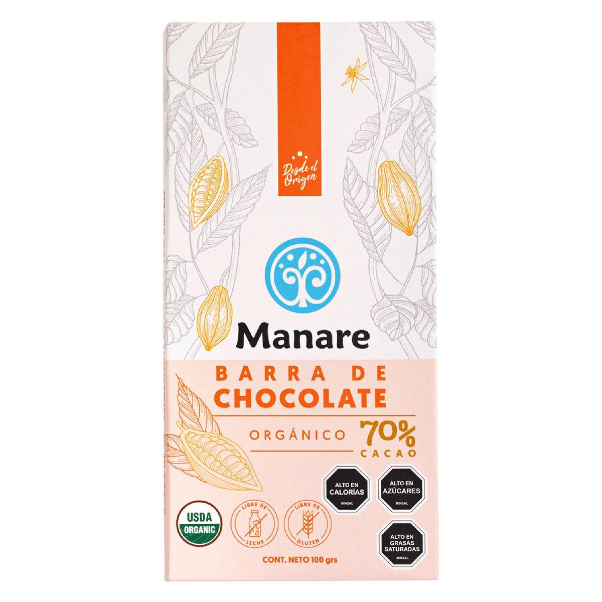 MANARE - Chocolate 70% Cacao Orgánico