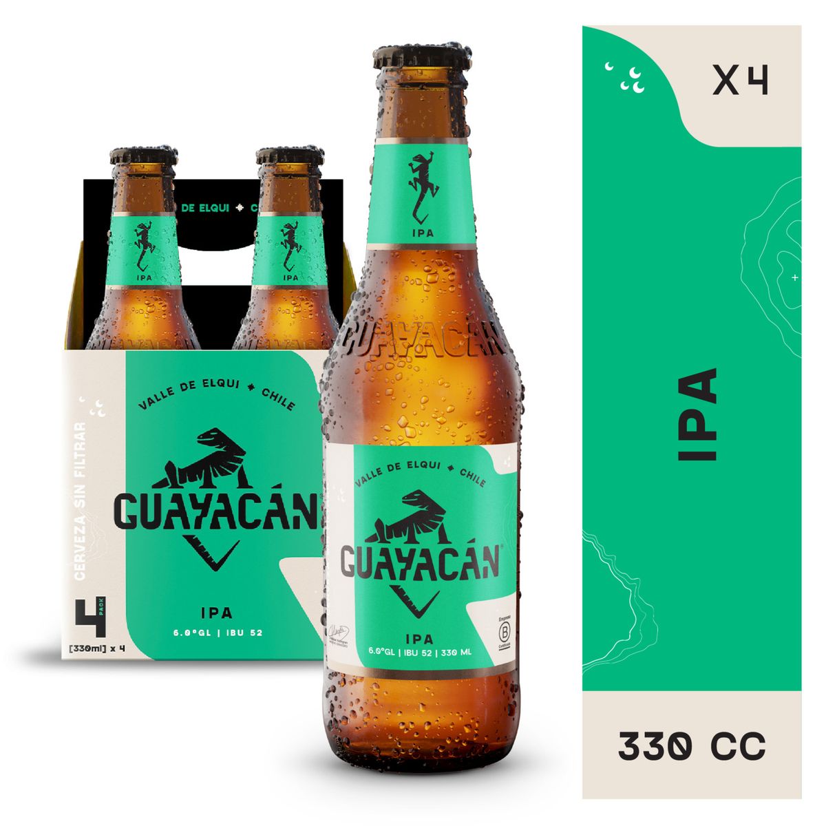 GUAYACAN - CERVEZA IPA 4UND GUAYACAN 6G 330 CC
