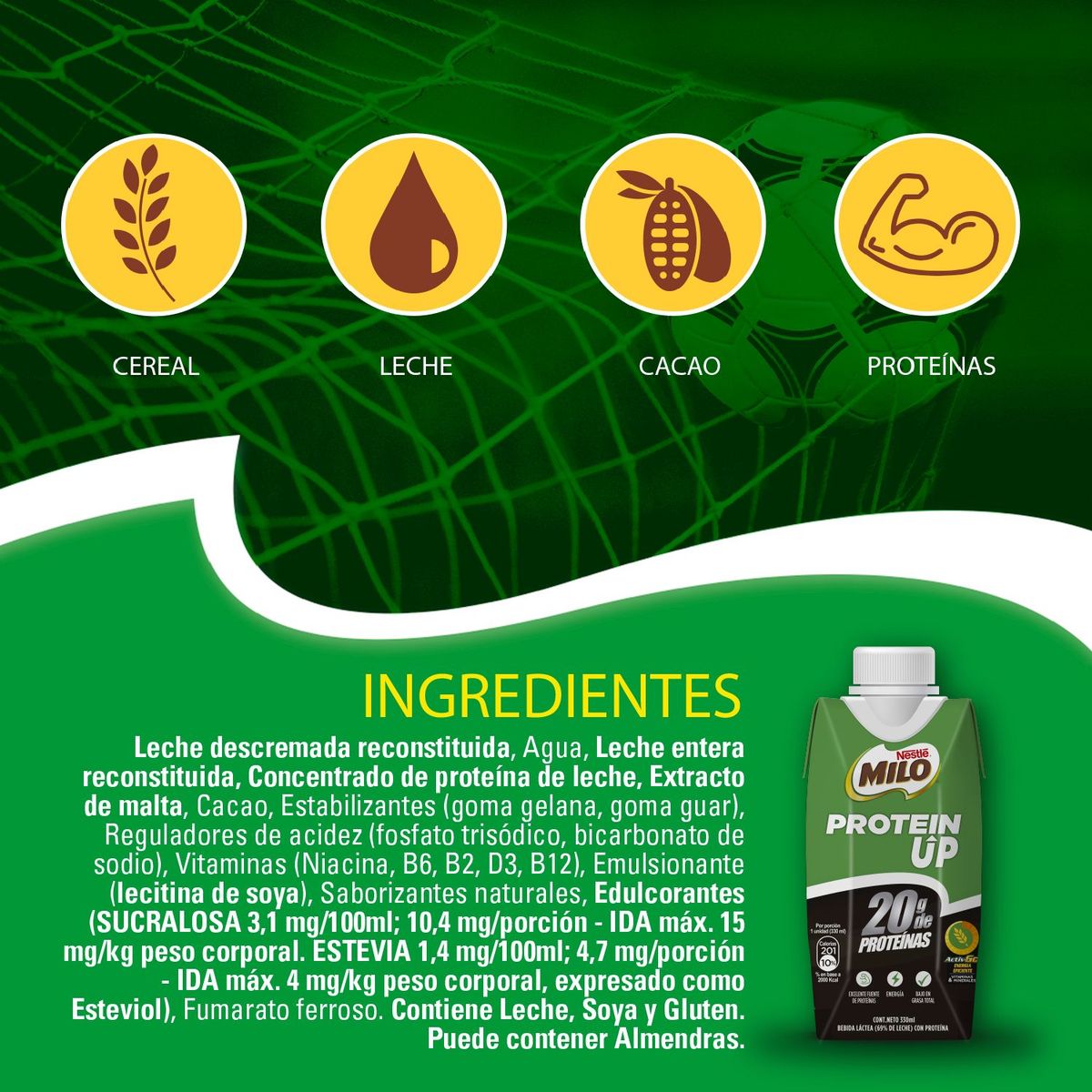 MILO - Bebida Láctea Protein Up Chocolate Milo 330 ml