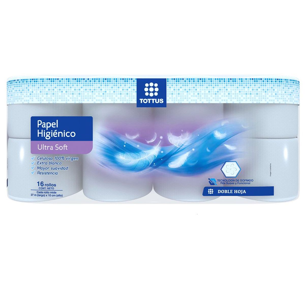 TOTTUS - Papel Higiénico Doble Hoja Ultrasoft