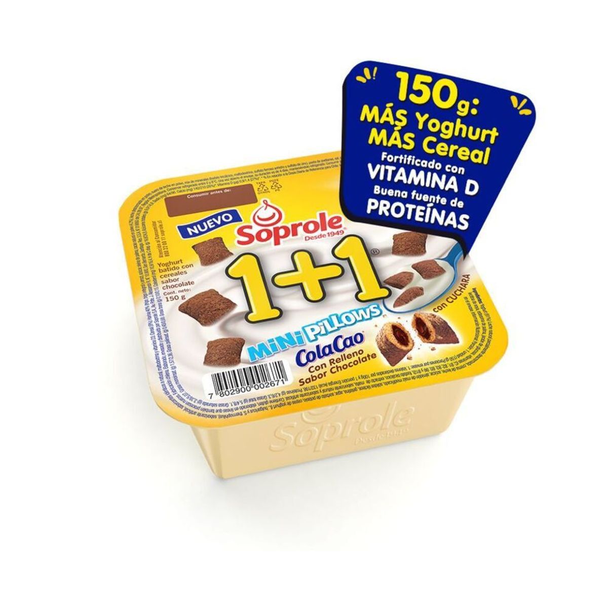 SOPROLE - Yoghurt 1+1 Min Pillo con Cuchara