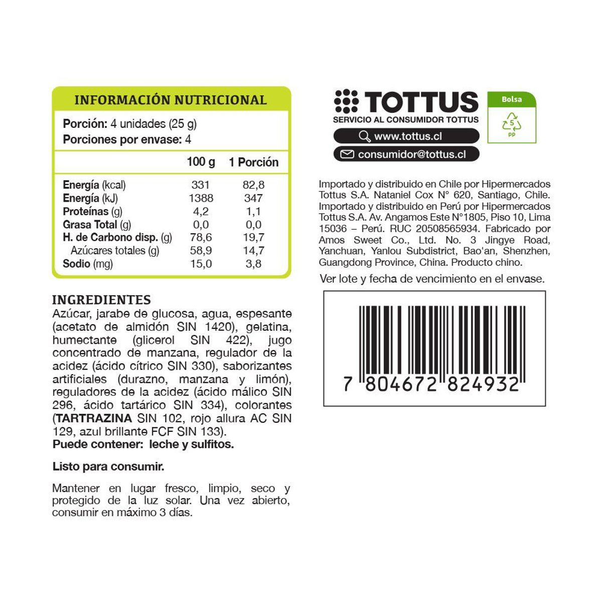 TOTTUS - Gomitas Rueditas