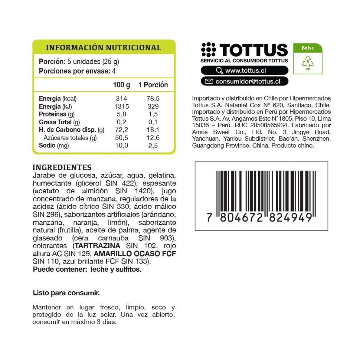 TOTTUS - Gomitas Gusanos