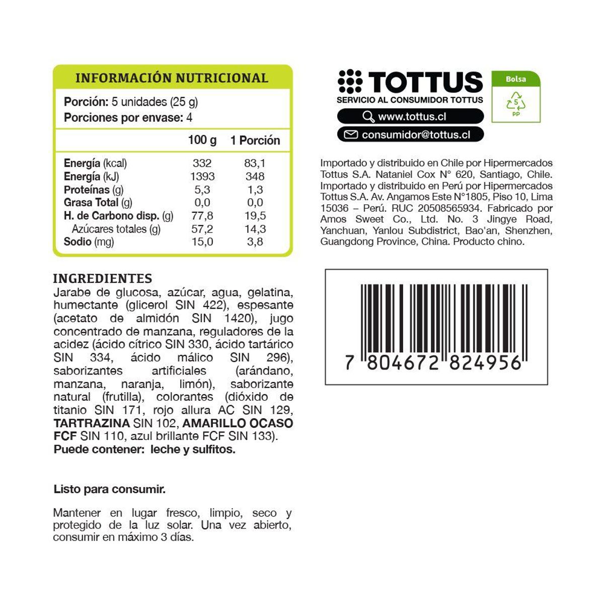 TOTTUS - Gomitas Gusanos Acidos