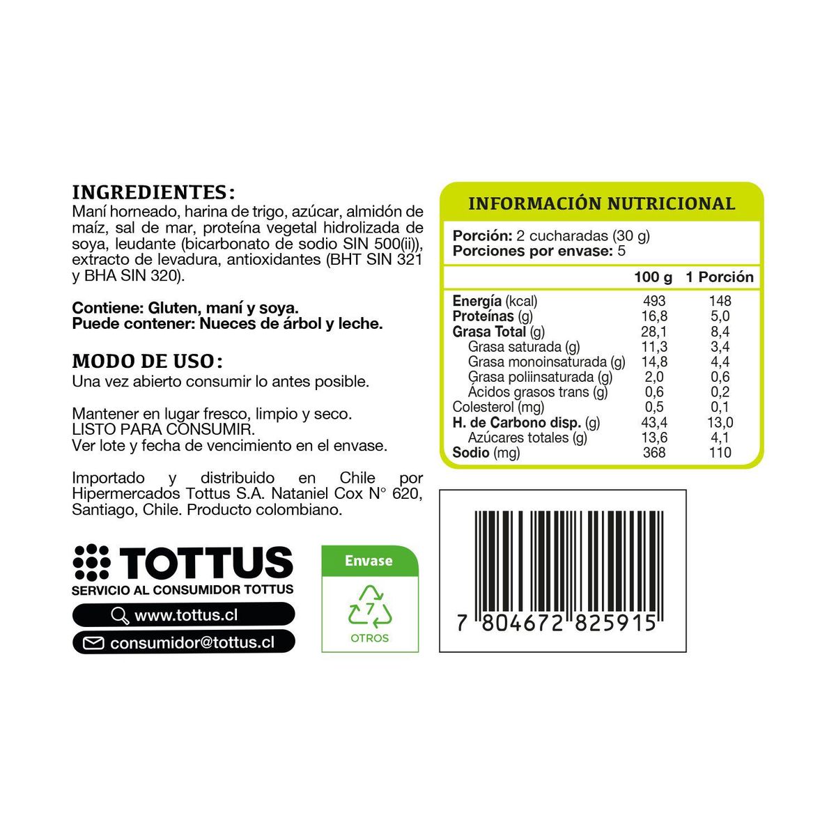 TOTTUS - Maní Japones Tottus 150 g