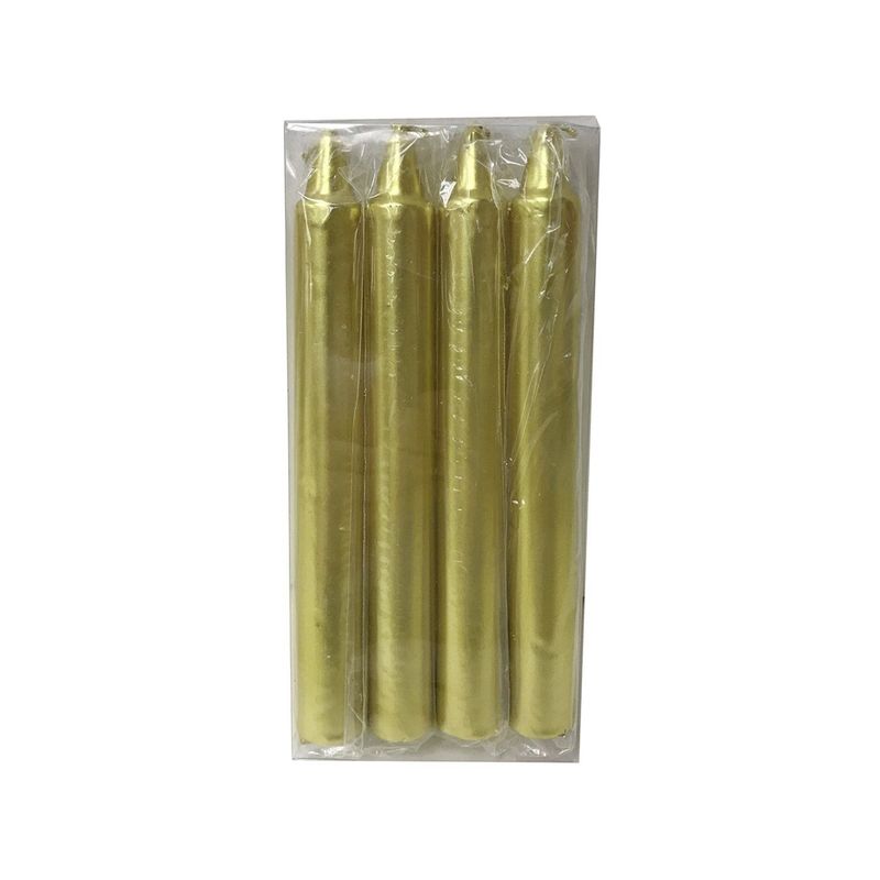 CASA JOVEN - PACK X4 VELAS LARGAS DORADAS