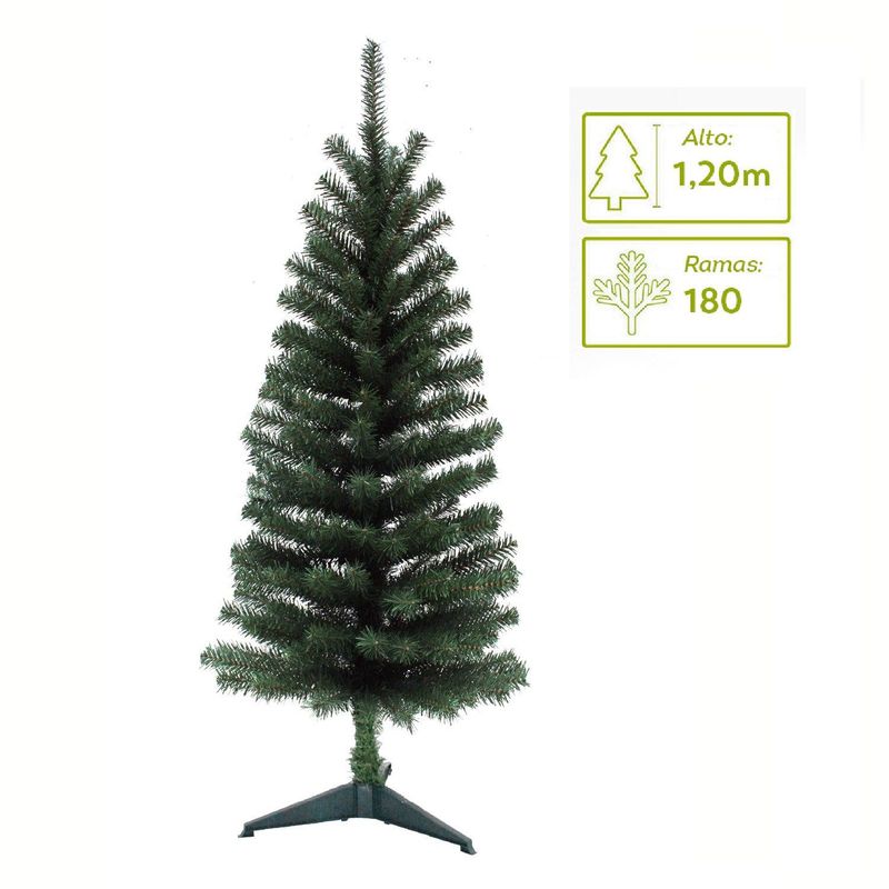 CASA JOVEN - Árbol de Navidad 120 cm 180 Ramas Base Plástica