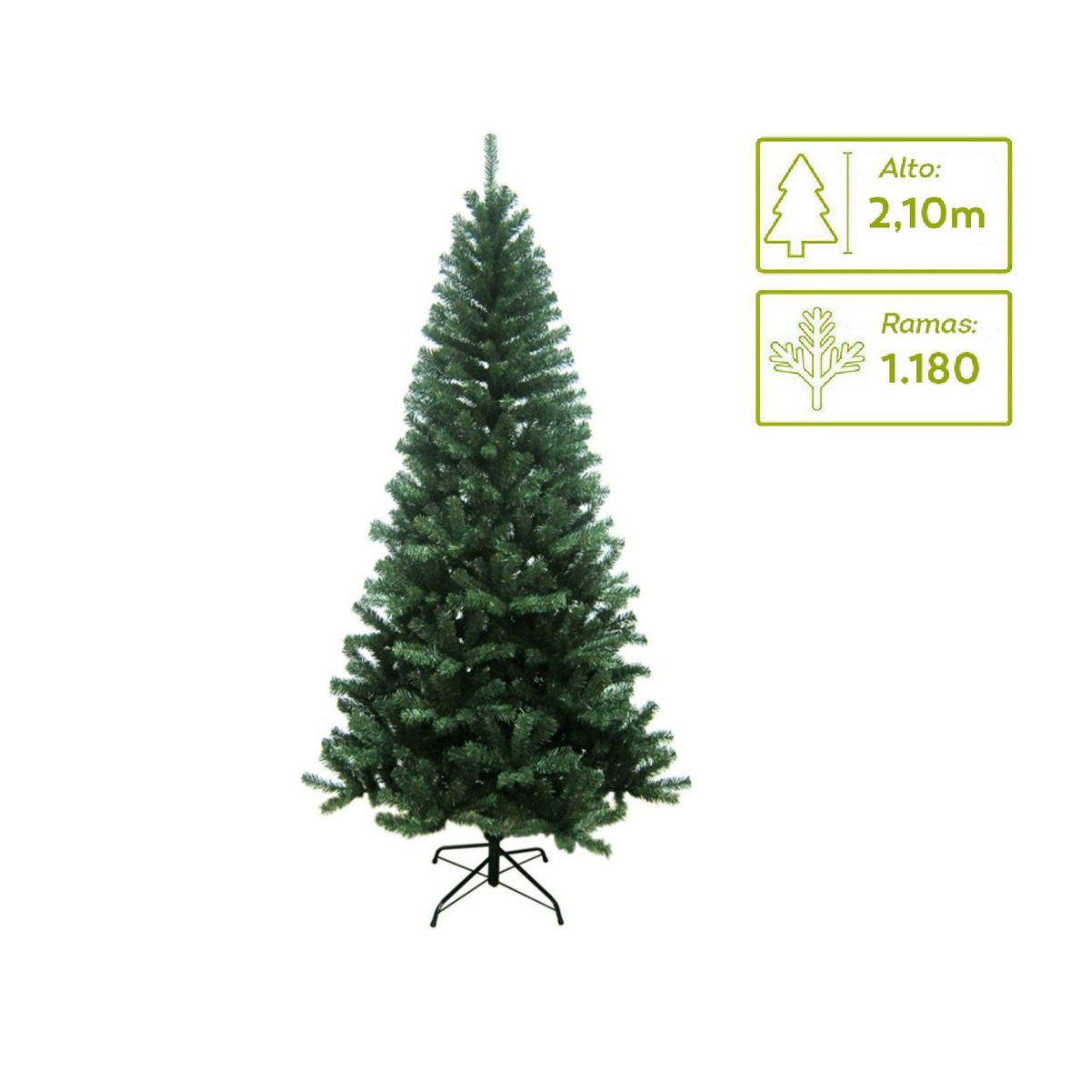 CASA JOVEN - Árbol de Navidad 210 cm 1180 Ramas Premium