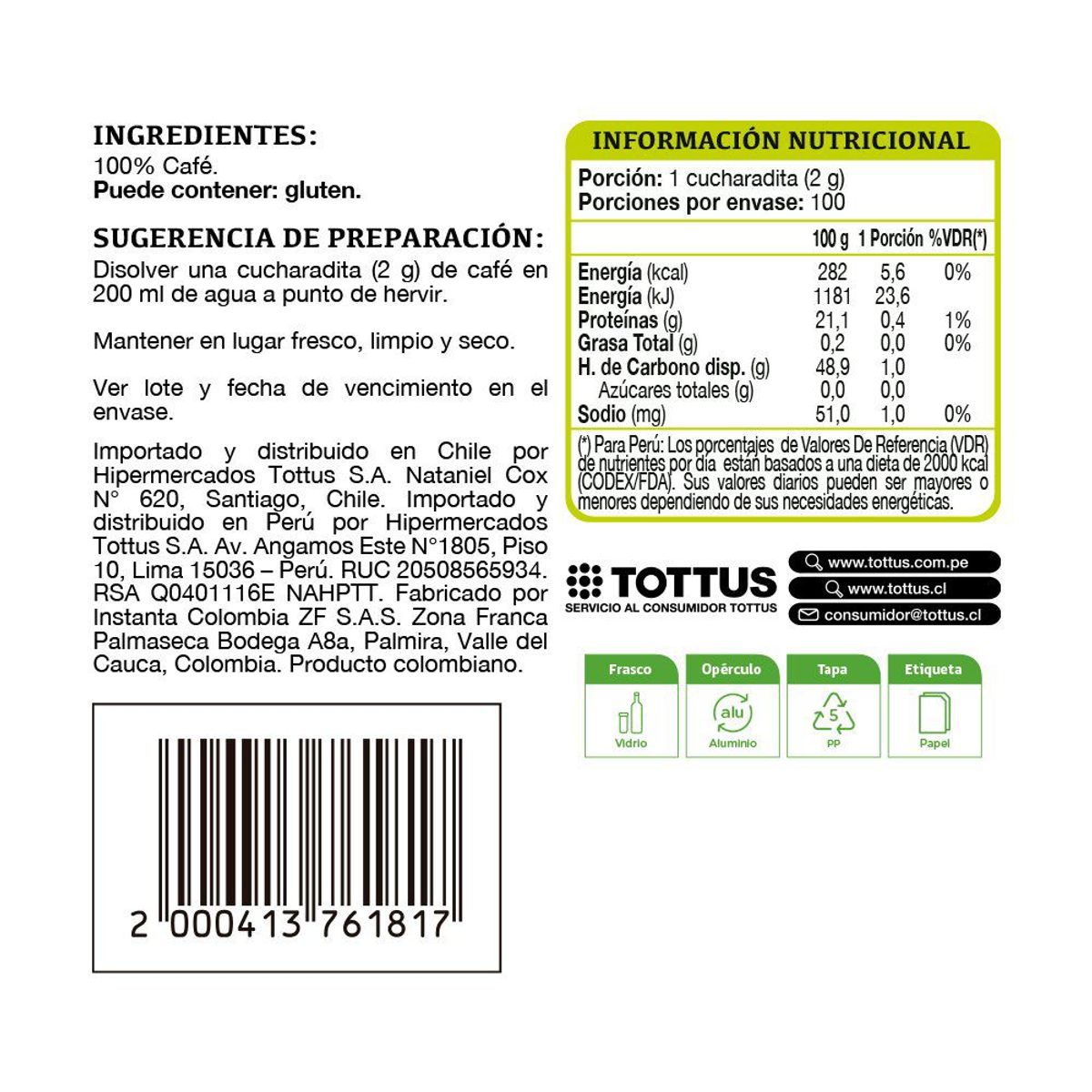 TOTTUS - Cafe Liofilizado