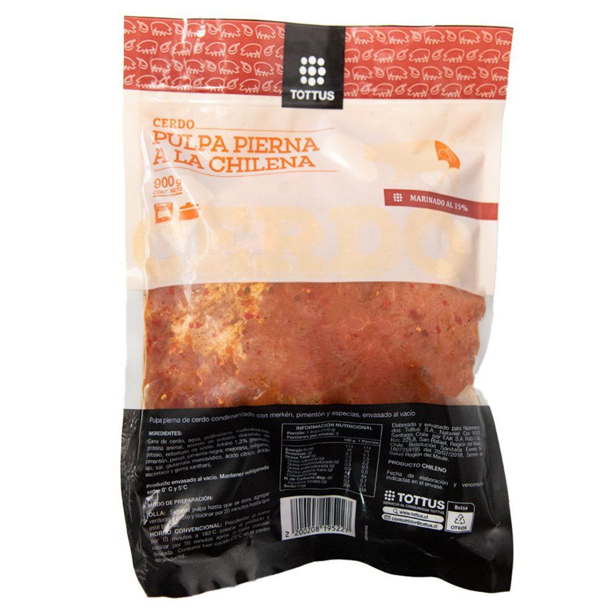 TOTTUS - Pulpa de Cerdo a la Chilena al Vacío