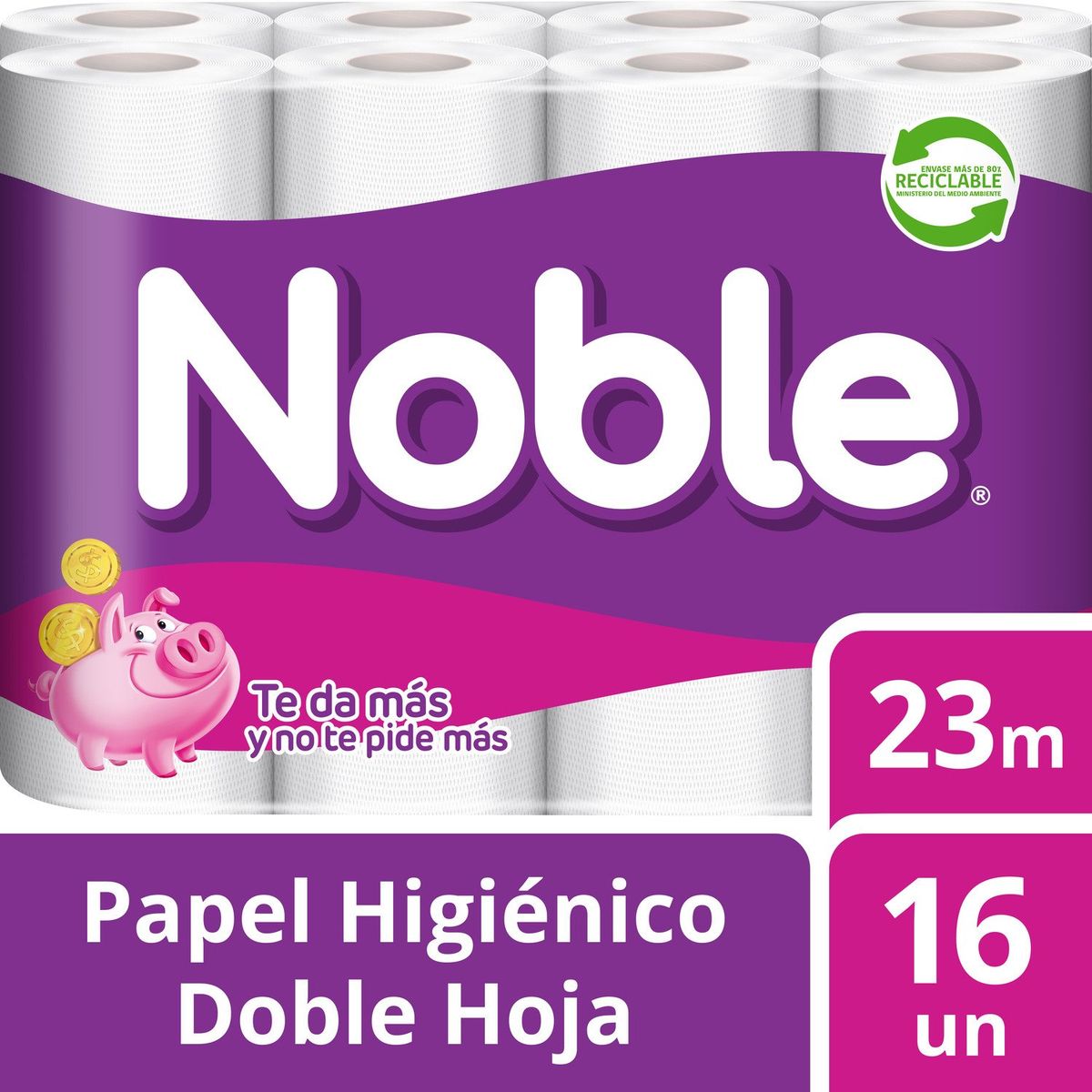 NOBLE - Papel Higienico Noble Doble Hoja 16 x 23 mts
