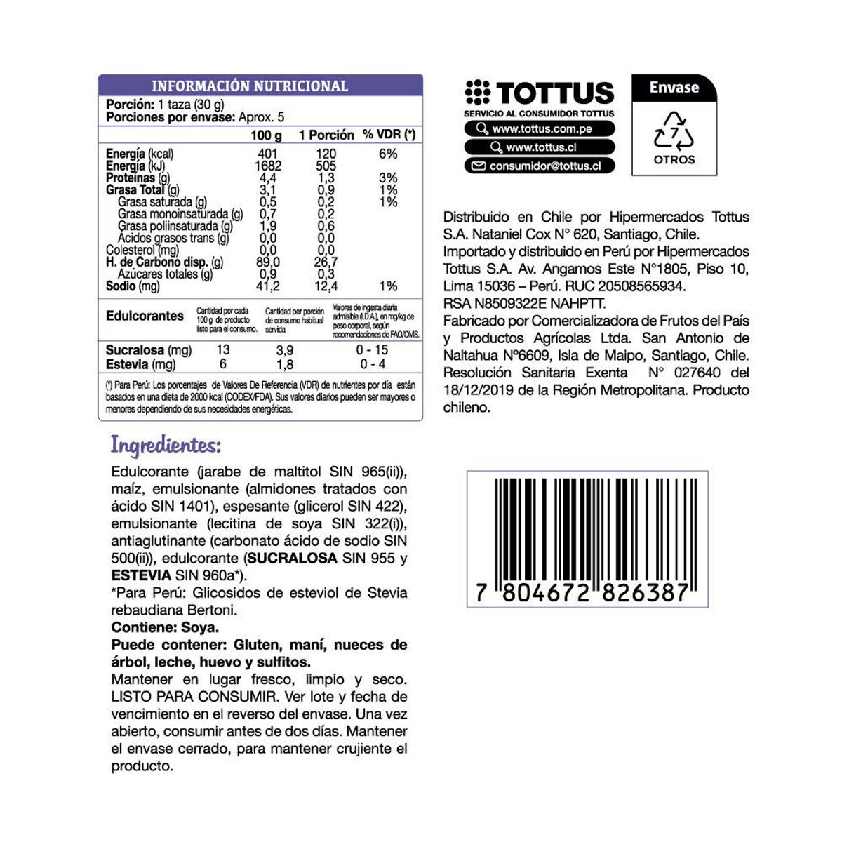TOTTUS LIFE - Pop Corn Sabor Original