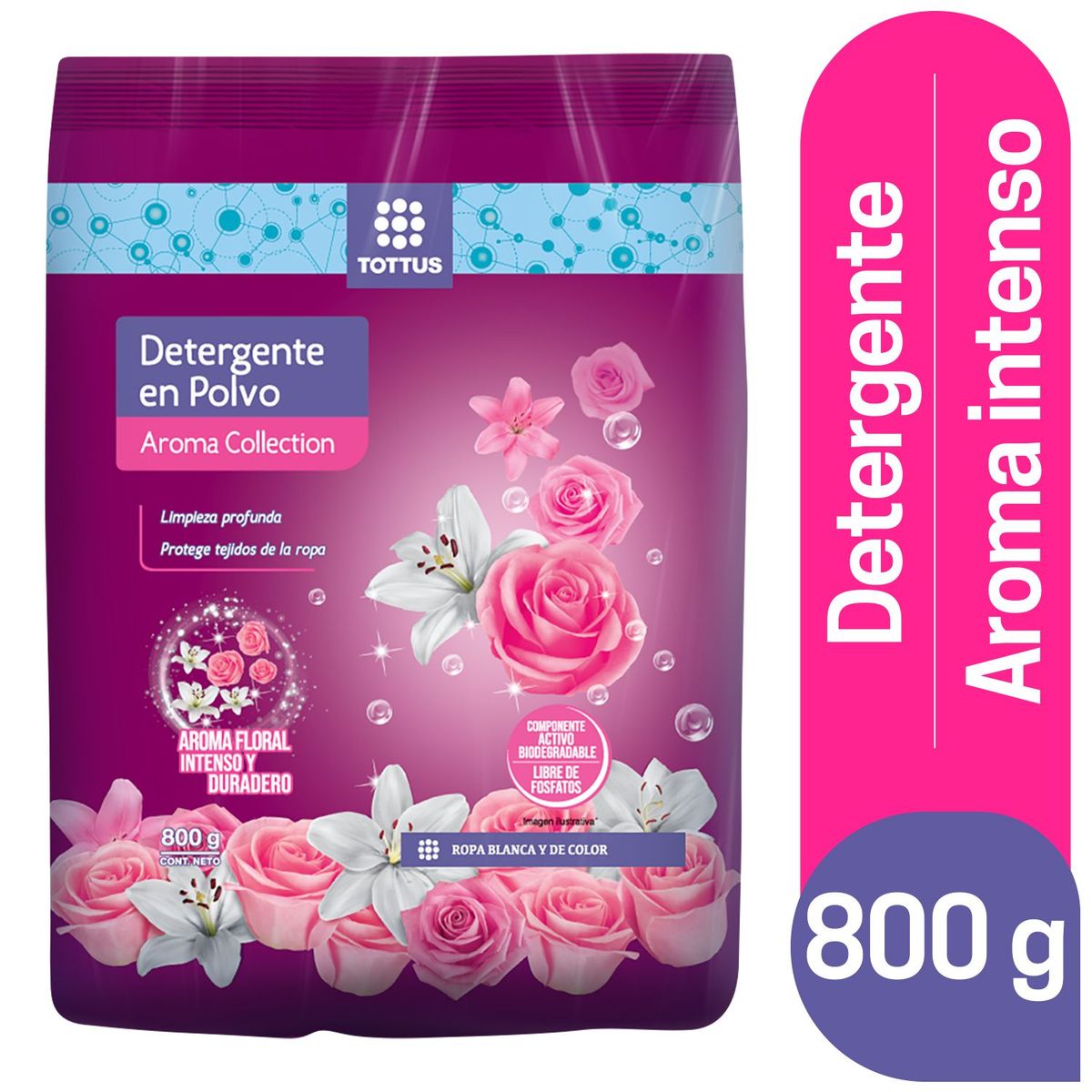 TOTTUS - Detergente en Polvo Aroma Collection Tottus 800 gr