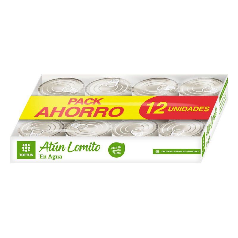 TOTTUS - ATUN LOMO AGUA PACK 160G TOTTUS 12 UND