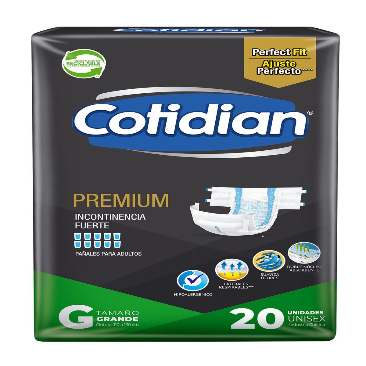 COTIDIAN - Pañal Premium Adulto G/XG
