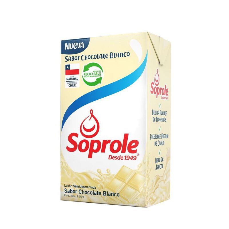 SOPROLE - Leche Semidescremada Sabor Chocolate Blanco Soprole 1 L