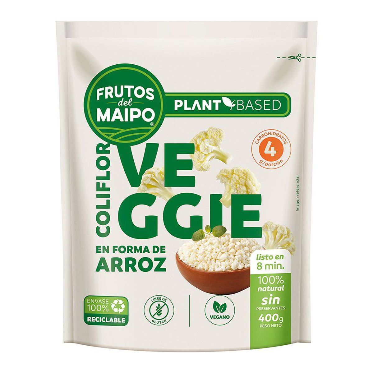 FRUTOS DEL MAIPO - Arroz Coliflor Veggie Congelado Frutos del Maipo 400 g