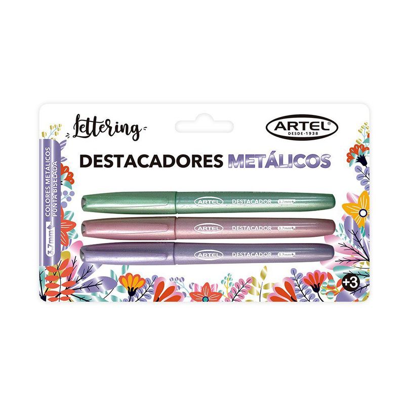 ARTEL - Bl Destacador Glitter/Metalico X3