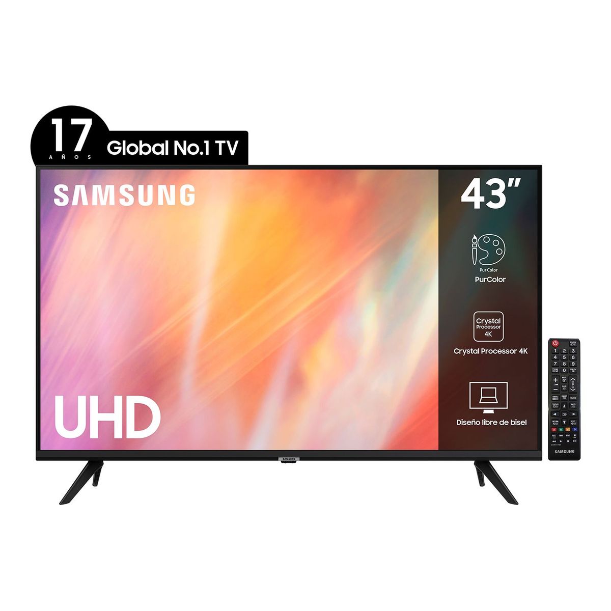 SAMSUNG - Led 43  Ultra Hd 4K Smart Tv Au7090