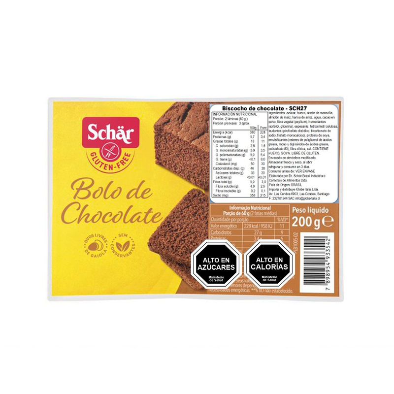 SCHAR - Queque Chocolate Sin Gluten