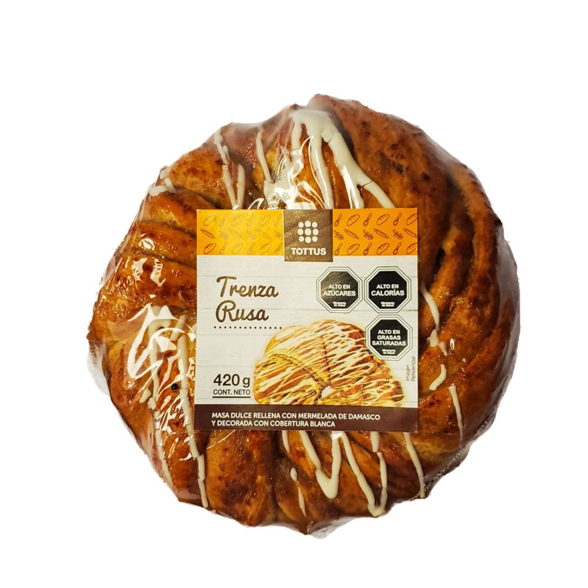TOTTUS - Trenza Rusa Rellena de Damasco Tottus 420 g