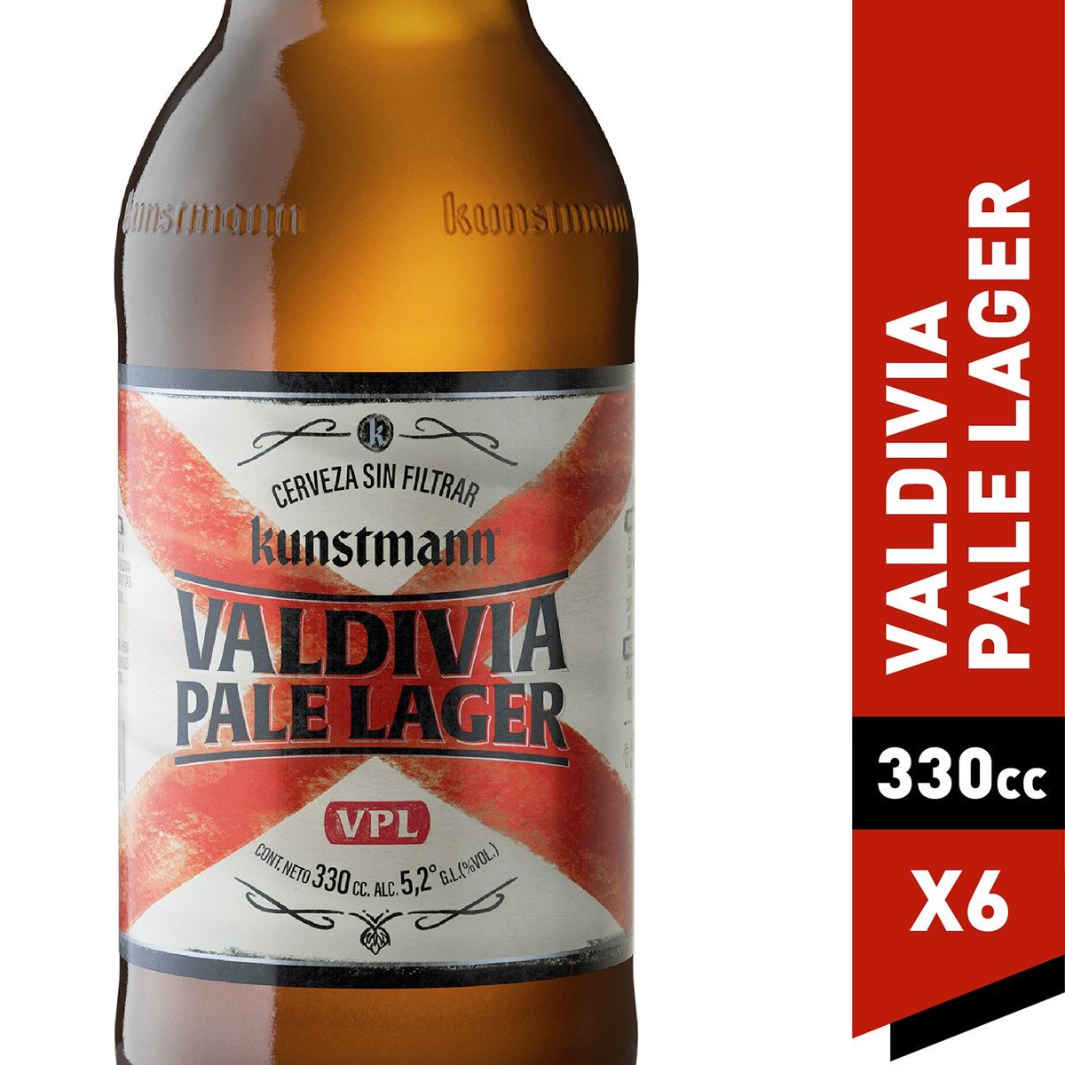 KUNSTMANN - Pack Cerveza Kunstmann Valdivia Pale Lager 5.2° 6 x 330 cc
