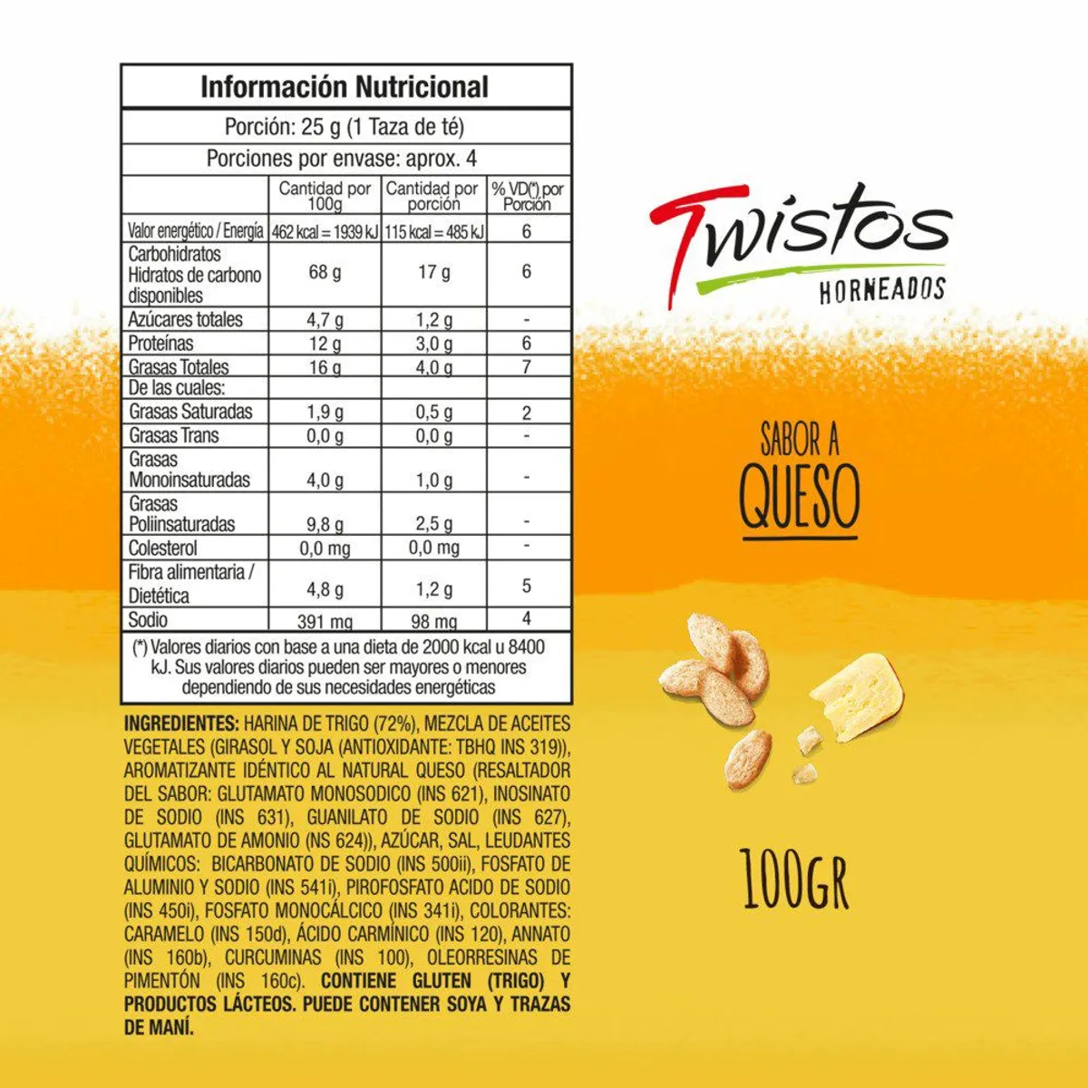 TWISTOS - TOSTADAS QUESO TWISTOS 100GR UND