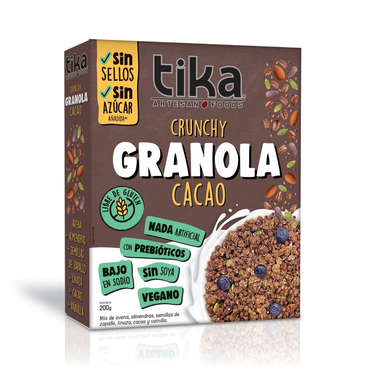 TIKA - Cereal Salvaje Granola Avena Cacao Tika 200 g