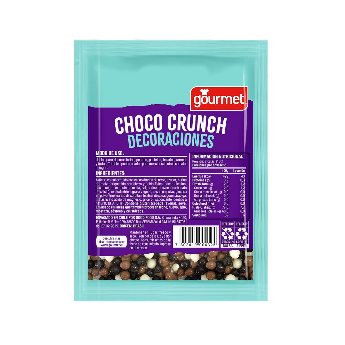 GOURMET - Decoracion Choco Crunch (Zipper)