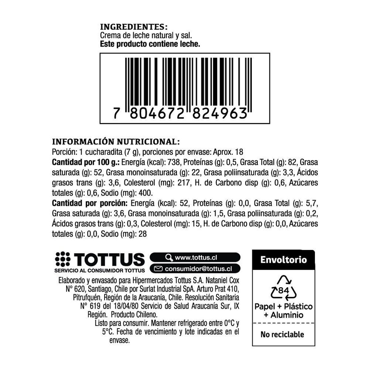 TOTTUS - Mantequilla con Sal