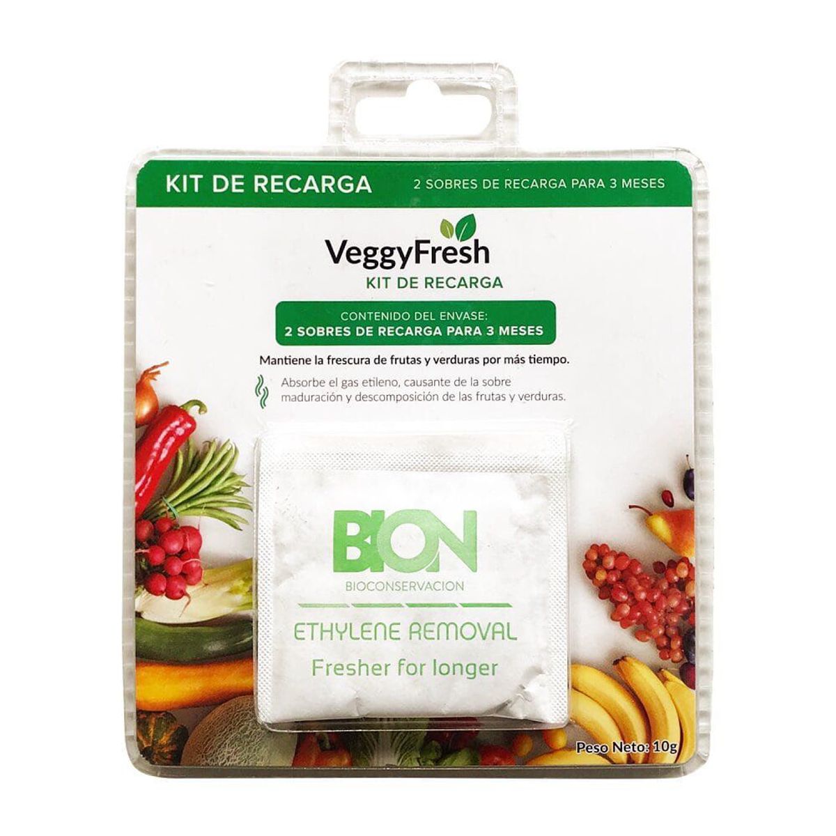 VEGGYFRESH - Kit Recarga Veggyfresh Cuidad de Frutas y Verduras