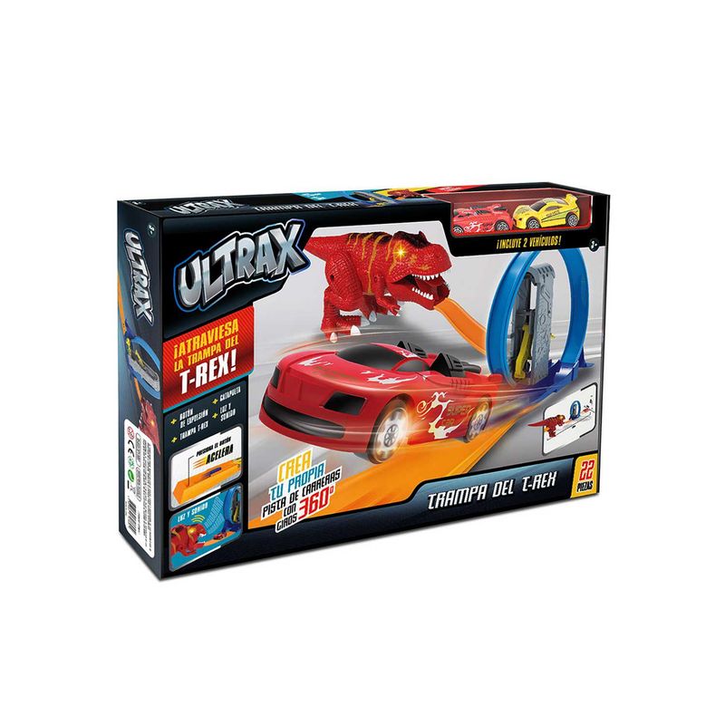 ULTRAX - PISTA DINOSAURIO LANZADOR Y 2 AUTOS