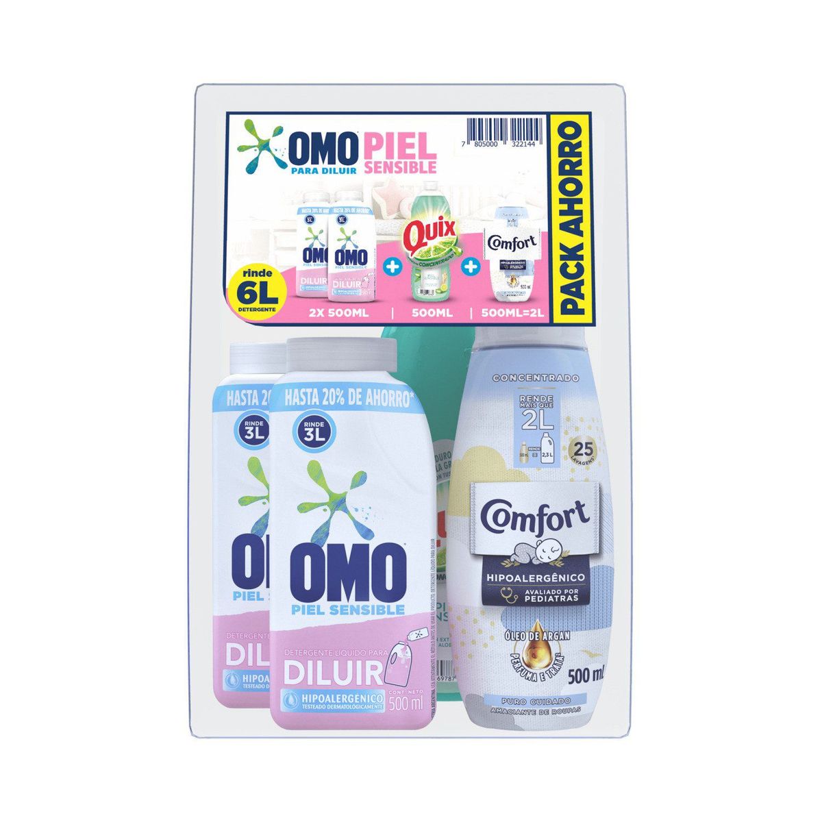 OMO - Pack Detergente Líquido + Quix + Suavizante Omo 3 un