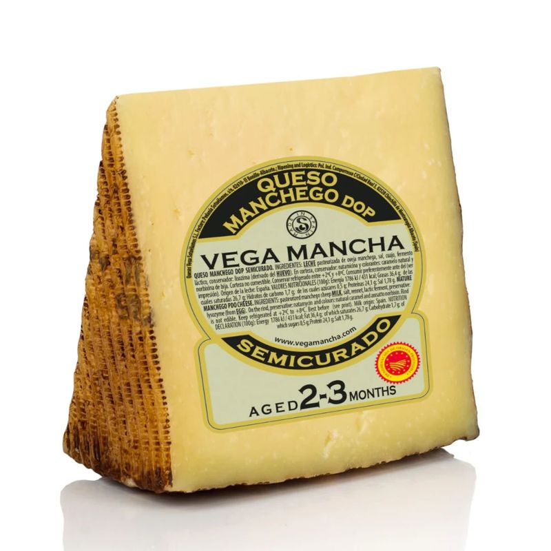 VEGA MANCHA - Queso de Oveja Semicurado Manchego Trozo Vega Mancha 150 g
