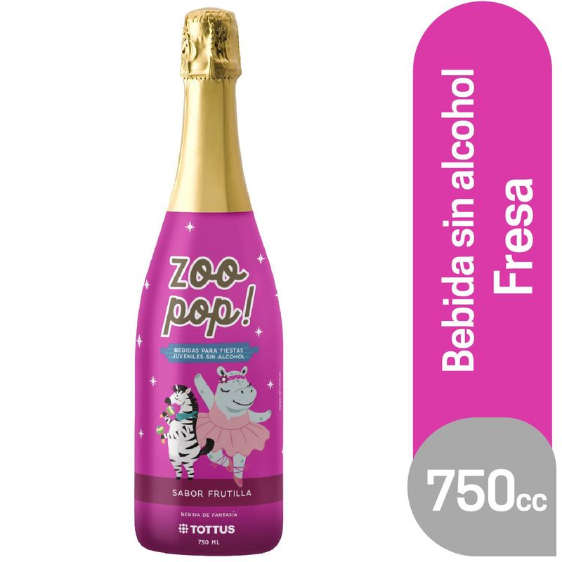 TOTTUS - BEBIDA ZOO POP FRESA TOTTUS 750 ML