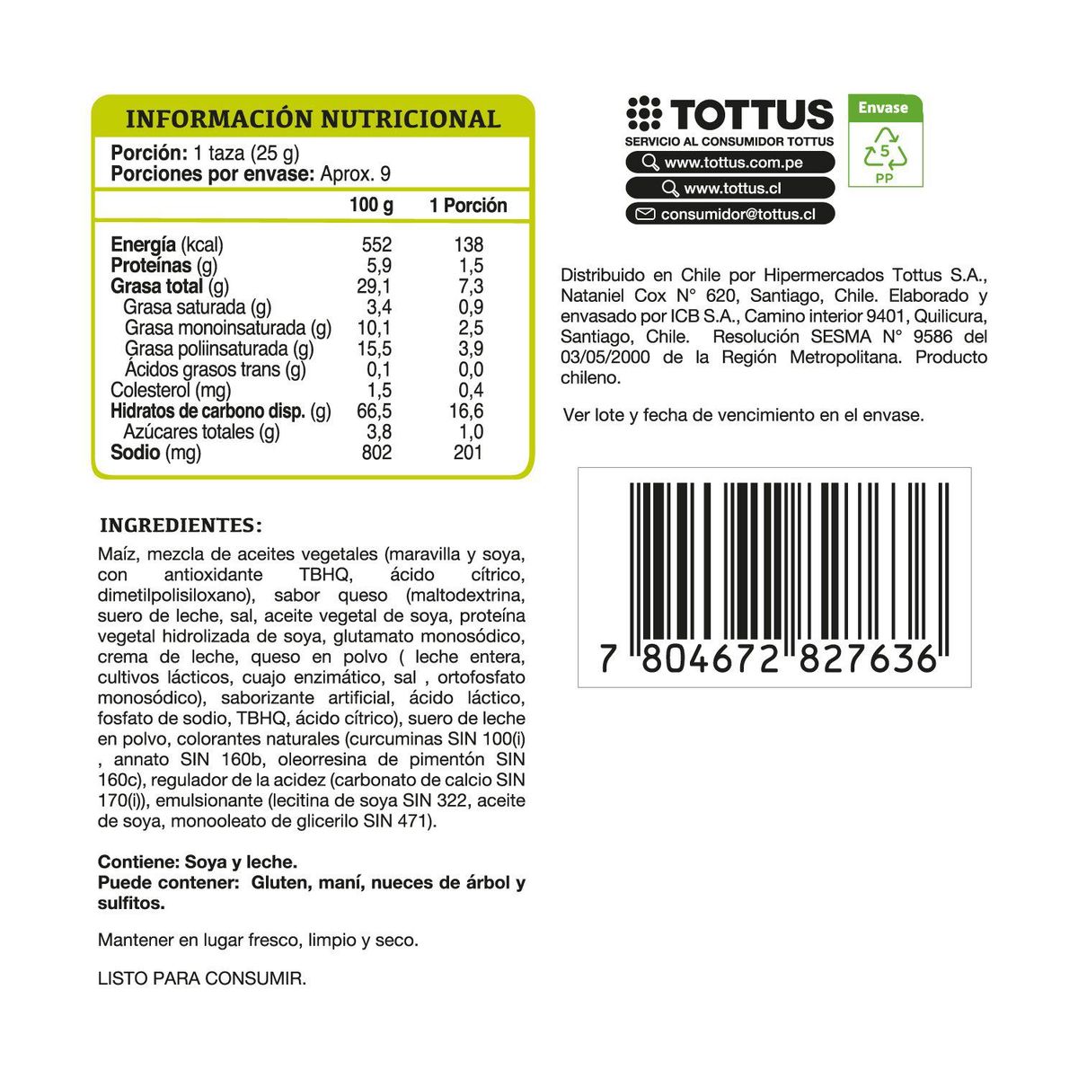 TOTTUS - Anillos de Queso