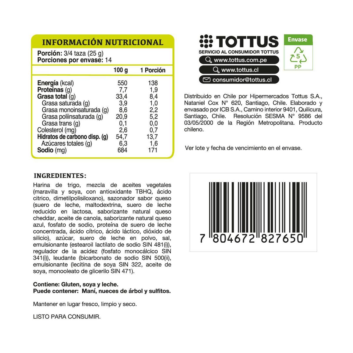 TOTTUS - Ramitas Queso