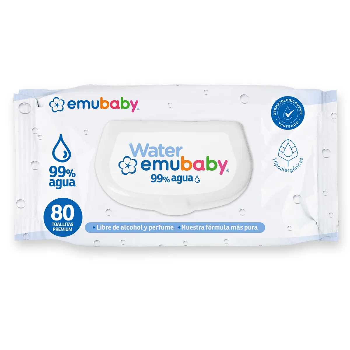EMUBABY - Toallitas Húmedas Emu Baby Water 99% Agua 80 Unidades