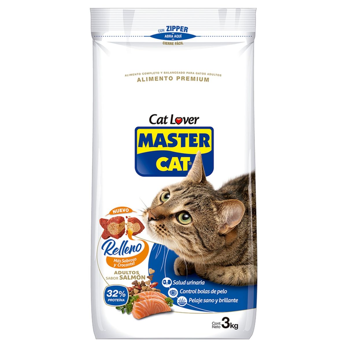 MASTER CAT - Alimento Seco para Gato Mix Gourmet Sabor Salmón 3 Kg