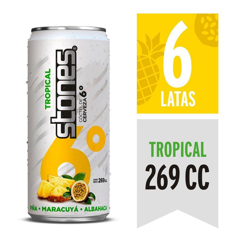 STONES - SIXPACK CERV TROPICAL STONES 6G 269ML