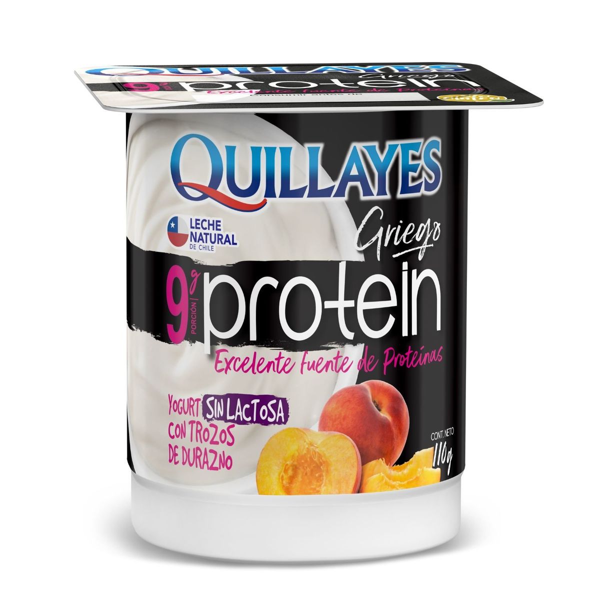 QUILLAYES - Yoghurt Griego Proteín con Trozos de Durazno Quillayes 110 g