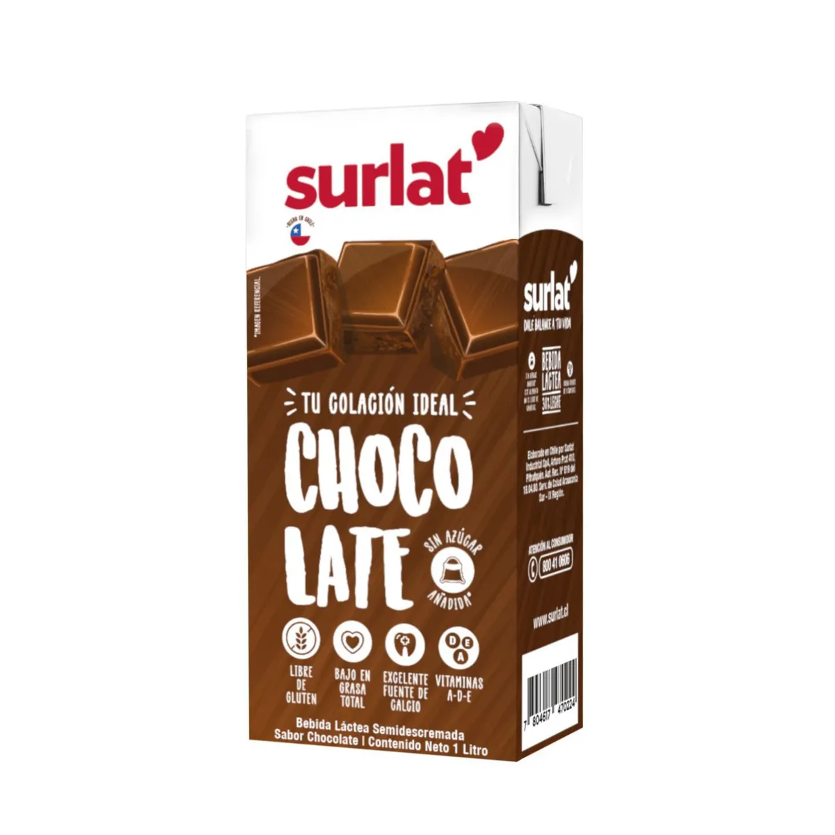 SURLAT - Leche Semidescremada Sabor Chocolate Surlat 1 L