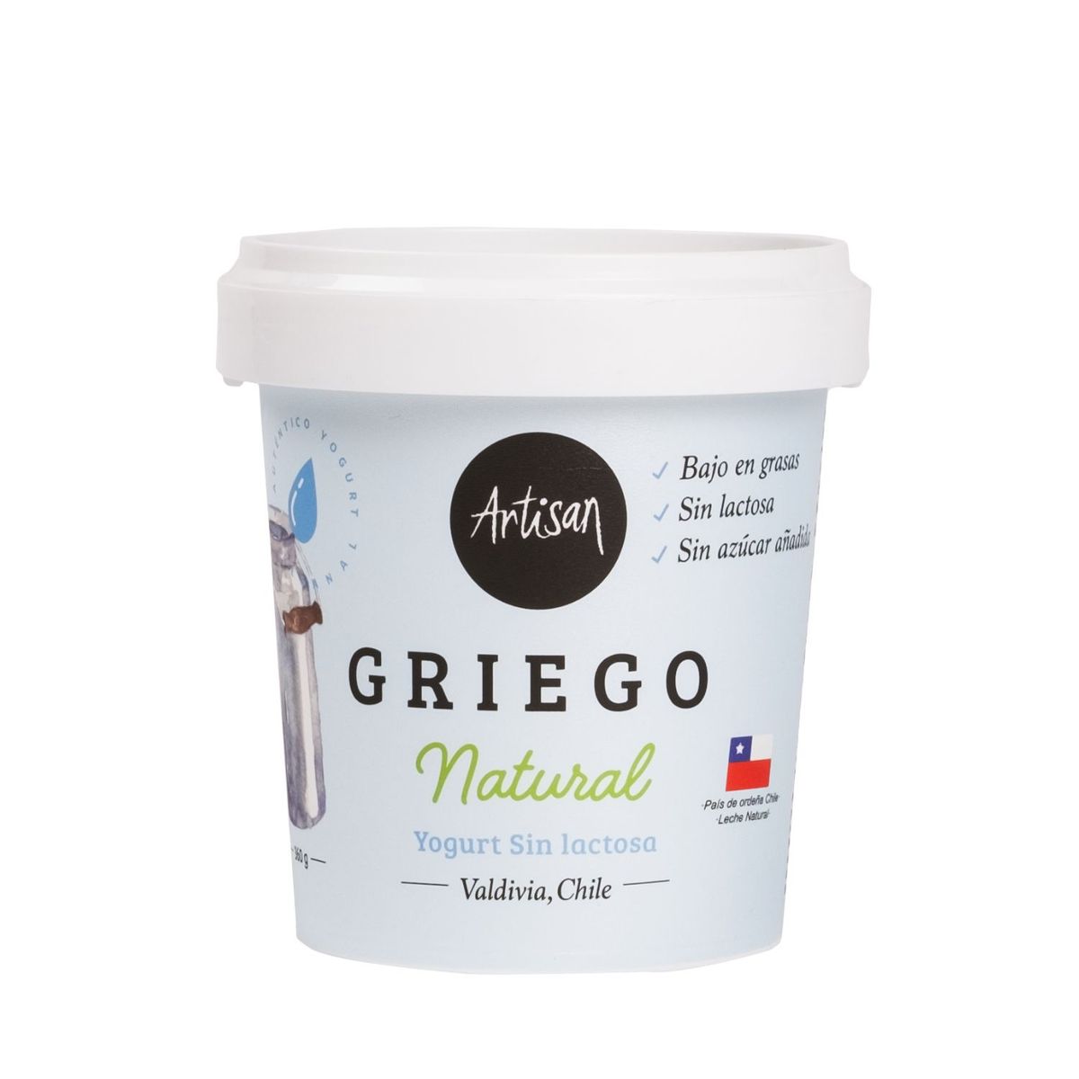 ARTISAN - Yogurt Griego Artisan Sabor Natural Sin lactosa 360 g