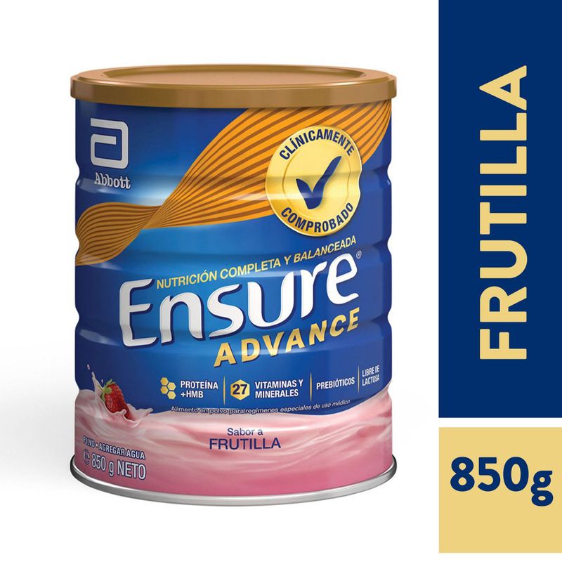 ENSURE ADVANCE - Alimento en Polvo Ensure Sabor Frutilla 850 g
